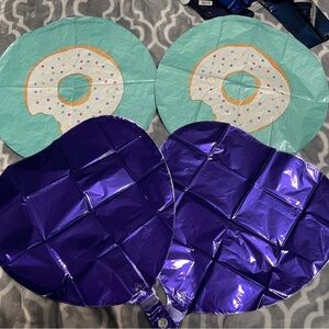 Donut / Heart Helium balloons, 18” 4 ct., new
